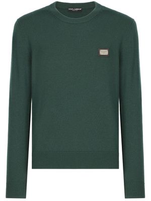 Dolce & Gabbana logo-plaque wool jumper - Green