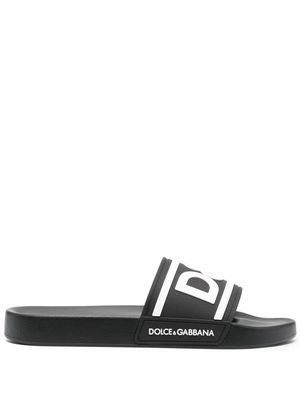 DOLCE & GABBANA logo-print beach sliders - Black