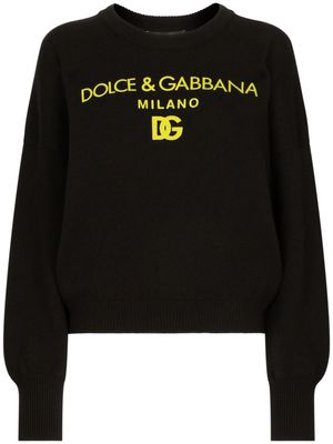 Dolce & Gabbana logo-print cashmere jumper - Black
