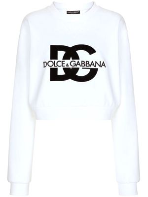 Dolce & Gabbana logo-print cotton-blend sweatshirt - White