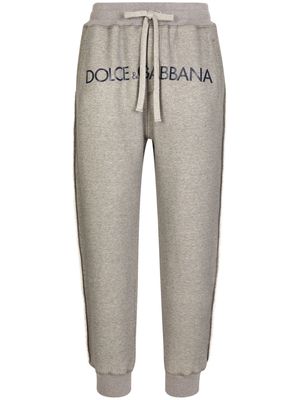 Dolce & Gabbana logo-print cotton-blend track pants - Grey