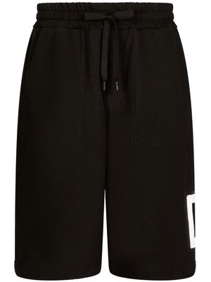 Dolce & Gabbana logo-print cotton-blend track shorts - Black