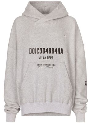 Dolce & Gabbana logo-print cotton hoodie - Grey