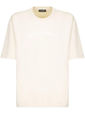 Dolce & Gabbana logo-print cotton T-shirt - Neutrals