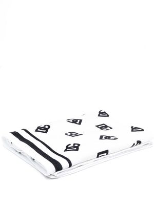 Dolce & Gabbana logo-print cotton towel - White