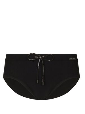 Dolce & Gabbana logo-print drawstring swimming trunks - Black