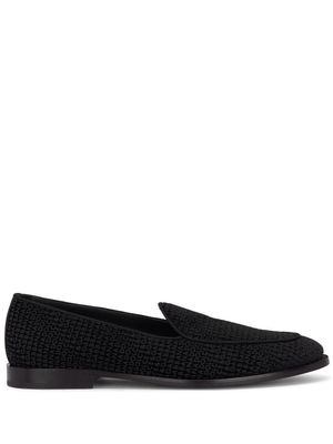 Dolce & Gabbana logo-print leather slippers - Black