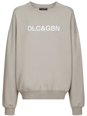 Dolce & Gabbana logo-print round-neck sweatshirt - Neutrals