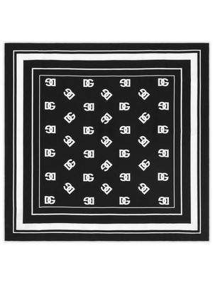 Dolce & Gabbana logo-print silk tablecloth - Black