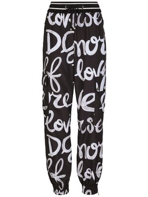 Dolce & Gabbana logo-print straight-leg track pants - Black