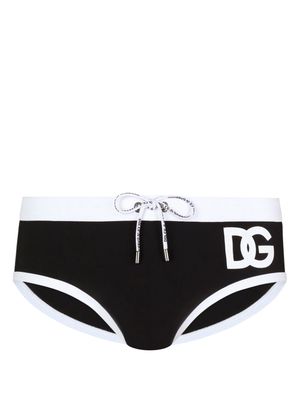 Dolce & Gabbana logo print swim trunks - Black
