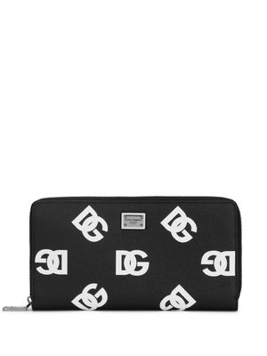 Dolce & Gabbana logo-print zip wallet - Black