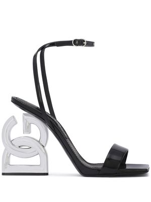 Dolce & Gabbana logo-sculpted heel sandals - Black