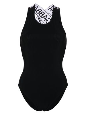 Dolce & Gabbana logo-straps swimsuit - Black