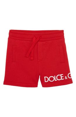 Dolce & Gabbana Logo Sweat Shorts in Nail Red