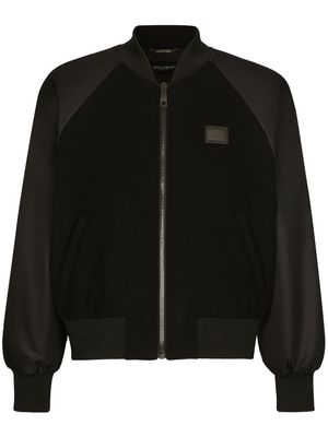 Dolce & Gabbana logo-tag bomber jacket - Black