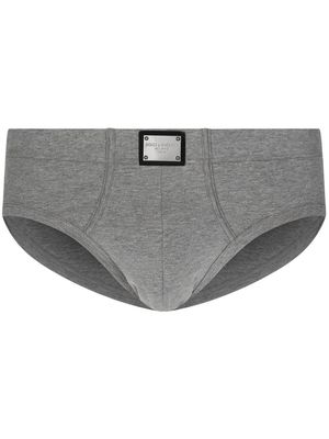 Dolce & Gabbana logo-tag boxer briefs - Grey