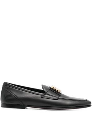 Dolce & Gabbana logo-tag leather loafers - Black