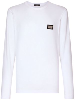 Dolce & Gabbana logo-tag long-sleeve T-shirt - White