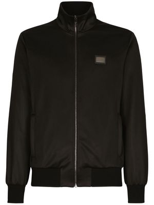 Dolce & Gabbana logo-tag zip-up sweatshirt - Black