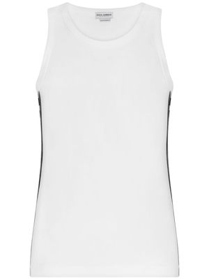 Dolce & Gabbana logo-tape cotton vest - White