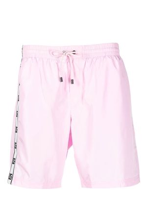 Dolce & Gabbana logo-tape swim shorts - Pink