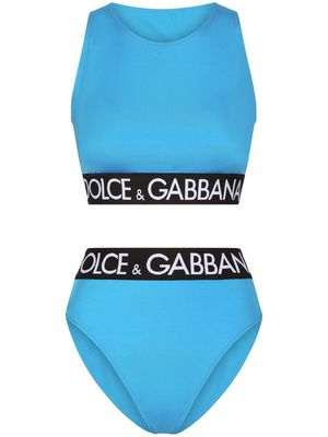 Dolce & Gabbana logo-trim bikini - Blue