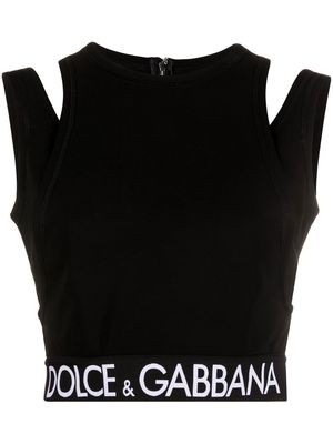 Dolce & Gabbana logo-trim tank top - Black