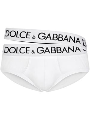 Dolce & Gabbana logo-waist cotton briefs - White