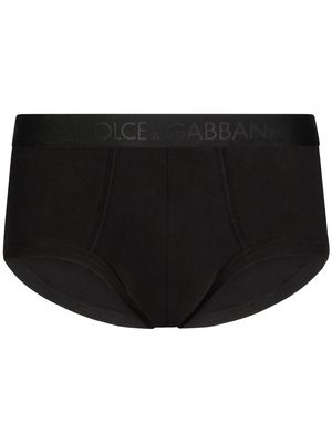 Dolce & Gabbana logo-waist silk-modal briefs - Black