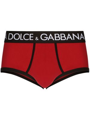 Dolce & Gabbana logo-waist stretch-cotton briefs - Red