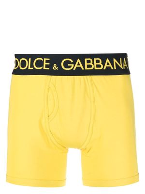 Dolce & Gabbana logo-waistband boxer shorts - Yellow