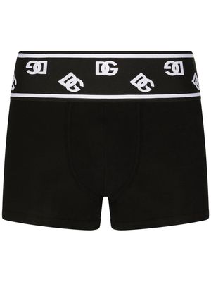 Dolce & Gabbana logo-waistband cotton boxer briefs - Black