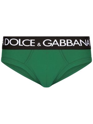 Dolce & Gabbana logo-waistband jersey briefs - Green