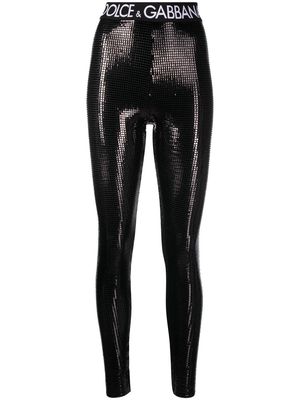 Dolce & Gabbana logo waistband leggings - Black