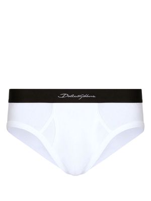 Dolce & Gabbana logo-waistband low-rise briefs - White