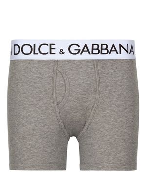 Dolce & Gabbana logo-waistband mélange-effect boxers - Grey