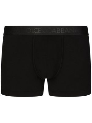 Dolce & Gabbana logo-waistband modal-silk boxers - Black