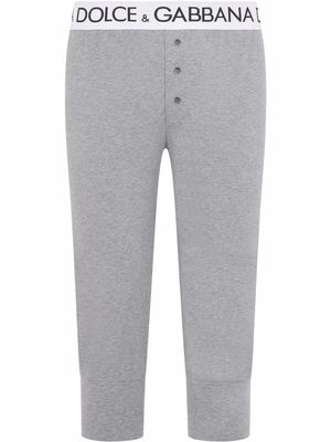 Dolce & Gabbana logo-waistband stretch-cotton leggings - Grey