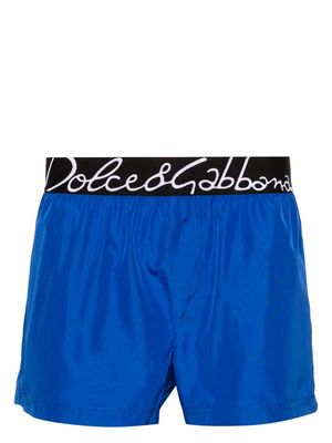 Dolce & Gabbana logo-waistband swim shorts - Blue