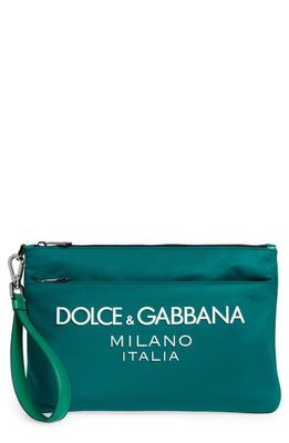 Dolce & Gabbana Logo Zip Pouch in Green/Emer