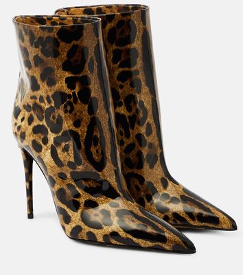 Dolce & Gabbana Lollo leopard-print leather ankle boots