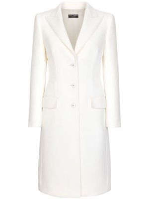 Dolce & Gabbana long single-breasted coat - White