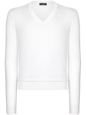 Dolce & Gabbana long-sleeve silk top - White