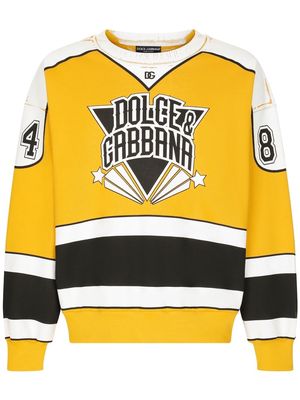 Dolce & Gabbana long-sleeve sports T-shirt - Yellow