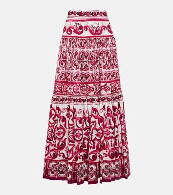 Dolce & Gabbana Majolica cotton poplin maxi skirt