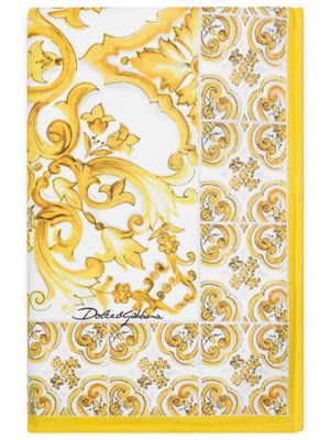 Dolce & Gabbana Majolica print beach towel - Yellow