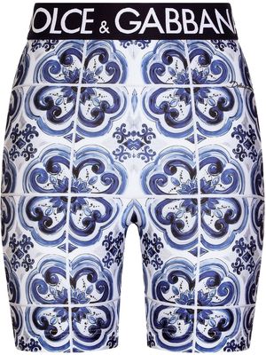 Dolce & Gabbana Majolica-print cycling shorts - Blue