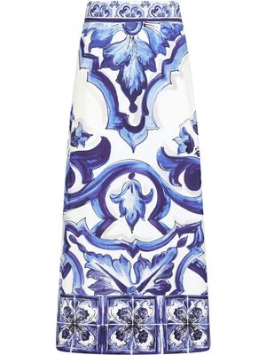 Dolce & Gabbana Majolica-print maxi skirt - Blue