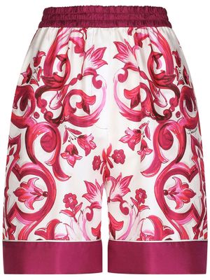Dolce & Gabbana Majolica-print silk short - Pink